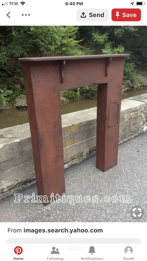 Primitive Fireplace, Early American Decor, Primitive Cabinets, Primitive Living Room, Primitive House, Faux Fireplace Diy, Windsor Chairs, Primitive Colonial, Primitive Homes