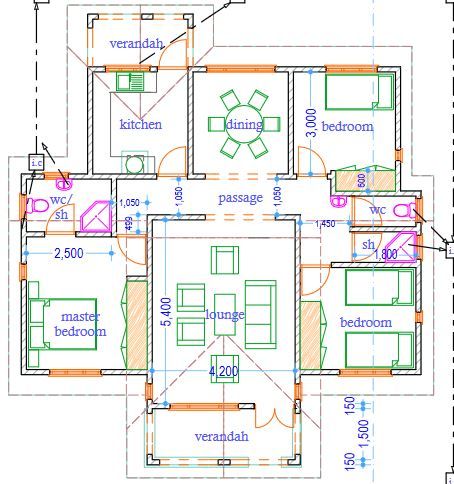 3 Bedroom House Design, Bungalow House Floor Plans, Spacious Closet, Open Floor House Plans, Bedroom Bungalow, Three Bedroom House Plan, Bungalow Floor Plans, Bungalow Style House Plans, Plan Image