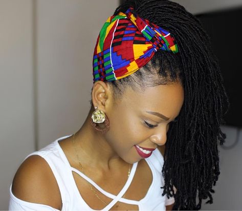 Hair Wrap Ideas, Locs Styling, Holiday Hair Inspiration, Loc Goals, Small Locs, Human Hair Crochet, Yard Oasis, Headwrap Hairstyles, Sisterlocks Styles