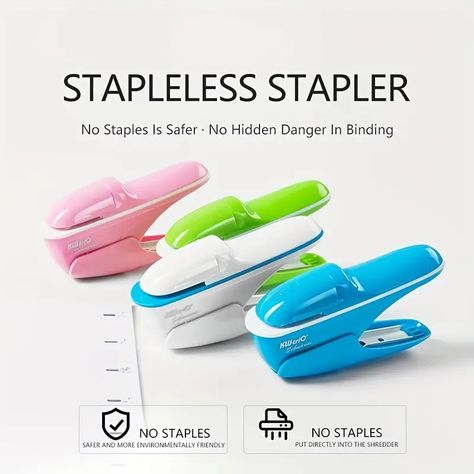 Capacity Stapleless Stapler: The Hand-held Mini Safe For Paper Binding In Business & School! - Temu Mini Safe, Bookbinding Supplies, School Equipment, Lavender Blue, Mini Books, Limited Stock, School Office, Stationery Supplies, Diy For Kids