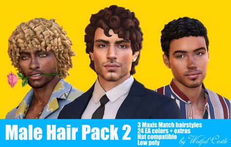 Male Hair Pack 2 | Wistful Castle on Patreon Male Hairline, Male Curly Hair, Sims 4 Curly Hair, Sims 4 Male, Male Sims, Sims 4 Cc Shoes, Male Hair, Sims 4 Mm Cc, Sims 4 Cc Skin