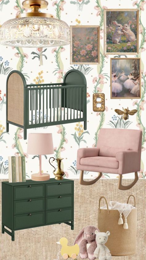 #coquette#girlsroom#babyroom#fairytaleroom#fairyvibe#nursery#girlnursery#homedecor#brassdecor#brass#vintageroom Coquette Nursery, Cottage Core House, Fairytale Nursery, Baby Room Themes, House Goals, Girls Room, Room Themes, House Inspo