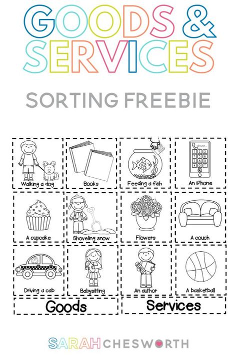 Goods And Services Worksheet, Kindergarten Social Studies Lessons, Kindergarten Social Studies, Nouns Worksheet, Homeschool Social Studies, First Grade Worksheets, Social Studies Worksheets, First Grade Activities, Classroom Teacher