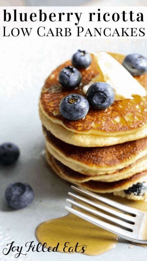 Ricotta Breakfast, Pancakes Ricotta, Blueberry Ricotta Pancakes, Pancakes With Blueberries, Recipes Pancakes, Blueberry Ricotta, Lemon Ricotta Pancakes, Low Carb Pancakes, Ricotta Pancakes