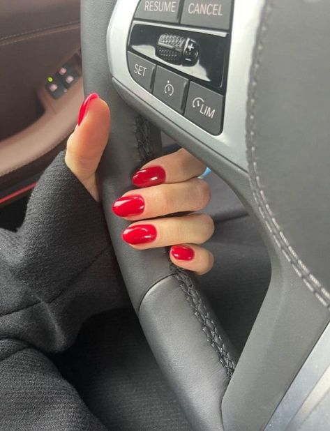 Short Red Nails, Red Acrylic Nails, Dip Nails, Casual Nails, Cute Gel Nails, Red Nail, Shellac Nails, Neutral Nails, Dipped Nails