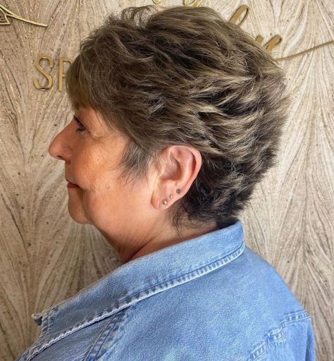 Wash-and-Wear Pixie for Thick Hair Over 60 Trendy Pixie Haircut, Wash And Wear Haircuts, Pixie Haircut Ideas, Thick Coarse Hair, Silver Blonde, Pixie Haircut For Thick Hair, Short Hairstyles For Thick Hair, Hair Color Purple, Wash And Go