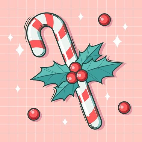 Free Vector | Hand drawn candy cane cartoon illustration Christmas Candy Cane Drawing, Candy Cane Paintings On Canvas, Candy Illustration Graphics, Candy Canes Drawing, Christmas Candy Drawing, Christmas Candy Illustration, Candy Cane Painting, Candy Cane Cartoon, Candy Cane Drawing