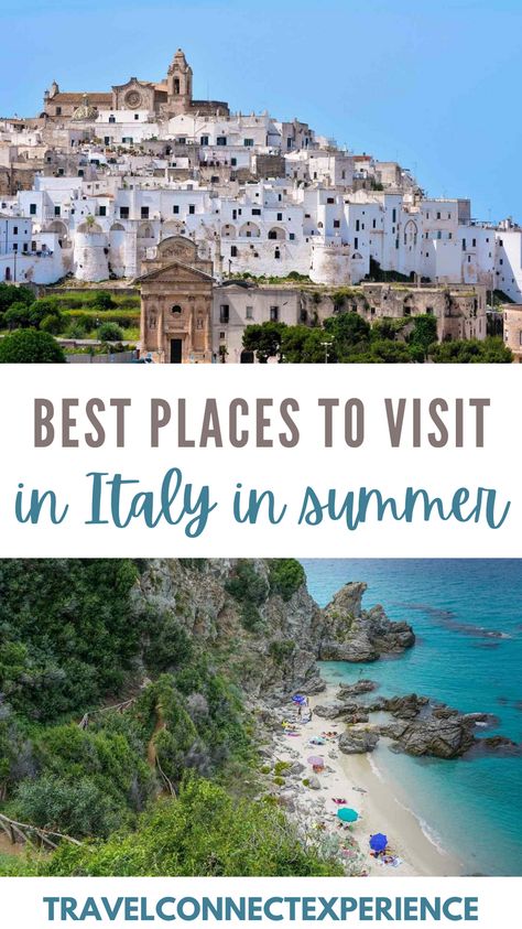 Traveling to Italy in summer? Get inspired by these 15 stunning destinations | Summer in Italy | Italy in June | Italy in August | Italy in July | Italy in September | Summer in Italy via @travelconnectexperience Italy In August, Italy In July, Italy In June, June Outfits, Winter In Italy, Italy In Summer, Italy In September, Beautiful Places In Italy, Italy Coast