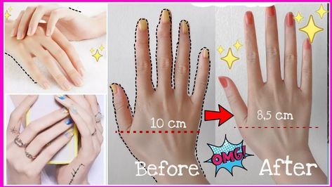 How To Make Fingers Thinner, How To Get Thinner Fingers, Long Fingers Exercise, Thinner Fingers, Hands Exercise, Finger Workout, Slim Fingers, Slim Hands, Get Prettier