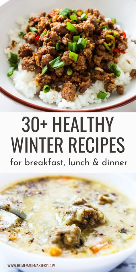 Healthy Winter Recipes, Winter Salads, Winter Lunch, Healthy Winter Meals, Winter Breakfast, Winter Meals, Healthy Soups, Cold Weather Food, Winter Dishes