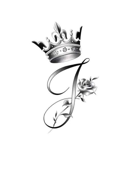 J With A Crown Tattoo, Crown Tattoo On Hand, Preston Tattoo, Crown Hand Tattoo, Princess Crown Tattoos, Crown Tattoos For Women, Hope Tattoo, J Tattoo, Crown Tattoo Design