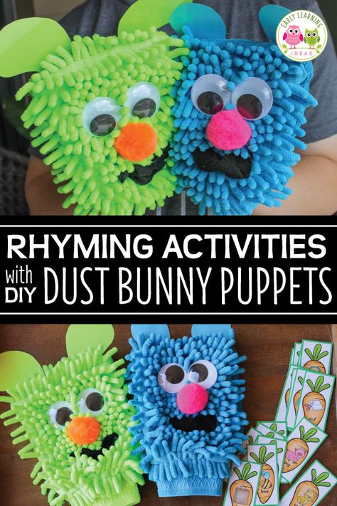 Literacy Club Activities, Rhyming Dust Bunny Activities, Large Group Letter Activities Preschool, Rhyming Dust Bunnies Craft, Preschool Rhyme Activities, Rhyming Activities For Kindergarten, Rhyming Dust Bunnies Activities, Group Time Activities For Preschoolers, Circle Time Ideas For Preschool