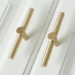 LBFEEL Brushed Brass Cabinet Knobs 4Pack Brass T Bar Cabinet Pulls Gold Cabinet Pulls Furniture Cupboard Knobs Hardware - - Amazon.com Brass Kitchen Pulls, Brushed Nickel Drawer Pulls, Gold Cabinet Pulls, Kitchen Cupboard Handles, Kitchen Cabinet Door Handles, Dresser Drawer Knobs, Brass Cabinet Handles, Drawer Pulls And Knobs, Brass Cabinet Knob