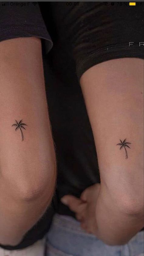 The Art of Travel: Exploring the World of World Traveler Tattoos | Aesthetic & Unique Tattoo Ideas Small Tattoos To Get On Vacation, Small Matching Beach Tattoos, Holiday Tattoo Ideas Summer, Just Go Tattoo, Mini Palm Tree Tattoo, Matching Beach Tattoo, Minimalist Sleeve Tattoo For Women, Small Summer Tattoos, Small Tropical Tattoo