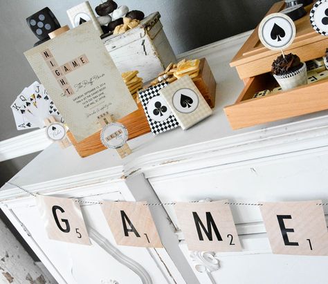 NEW Game Night Party Printables Games Night Theme Party, Adult Game Night Theme Party, Diy Game Night Decorations, Game Night Theme Party For Adults Decor, Board Games Theme Party Decorations, Board Game Party Theme Decor, Game Night Signs Free Printable, Game Night Birthday Party, Adult Game Night Decorations