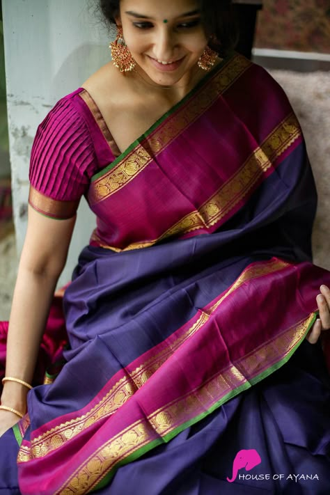 Wedding Silk Sarees Online | Buy Kanchipuram Wedding Sarees | Banarasi - House of Ayana Silk Saree Blouse Sleeves Design, Latest Blouse Designs For Pattu Sarees, Pattu Blouse Design Models, Saree Boutique, House Of Ayana, Silk Saree Blouse Designs Patterns, Cotton Blouse Design, Blouse Designs Catalogue, Saree Blouse Neck Designs