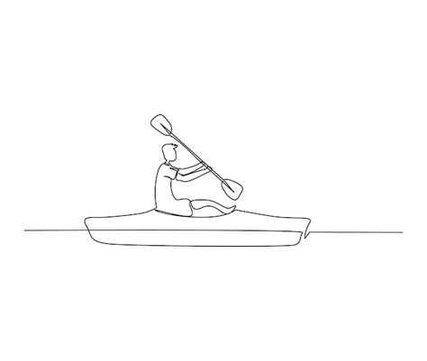 Vector continuous one line drawing of yo... | Premium Vector #Freepik #vector #rafting #kayaking #canoe #continuous-line Canoe Line Drawing, Art Vector Illustration, Line Art Vector, One Line Drawing, Rafting, Line Drawing, Premium Vector, Kayaking, Graphic Resources