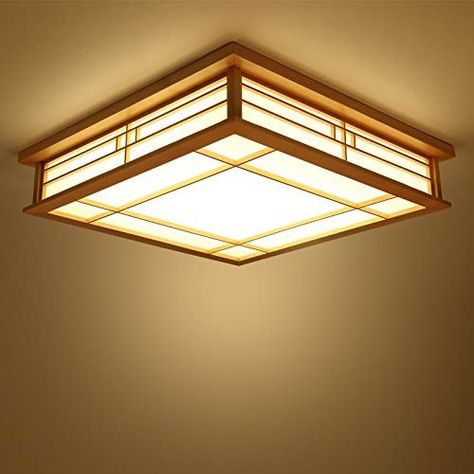 LYXG Japanese Ceiling Light LED Solid Wood Lamps Tatami Light Lamps Japanese Living Room Light (350MM*350MM*120MM) Bedroom Balcony logs : Amazon.co.uk: Lighting Japanese Ceiling, Ceiling Lights Uk, Japanese Lighting, Japanese Living, Japanese Living Room, Japanese Lamp, Japanese Lamps, Tatami Room, Ceiling Light Design