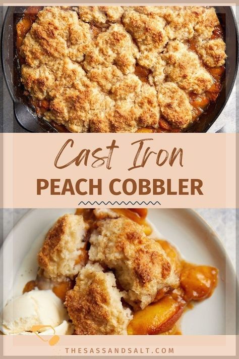 Need a quick dessert that doesn't cut corners on taste? Our cast iron peach cobbler recipe is your new go-to! Suitable for using fresh or frozen peaches, this easy recipe combines convenience with the rich, warm flavors of homemade cobbler. It's the perfect end to any meal, any time of the year. Peach Cobbler Skillet Recipe, Peach Cobbler Cast Iron Skillet, Cast Iron Peach Cobbler, Skillet Peach Cobbler, Summer Cupcakes, Fruit Recipe, Diy Easy Recipes, Iron Skillet Recipes, Southern Desserts