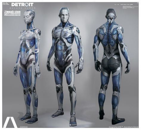 ArtStation - Detroit Become Human Androids, Mikael Leger Humanoid Android Concept Art, Dbh Android Oc, Robot Humanoid Concept Art, Dbh Concept Art, Detroit Become Human Concept Art, Vr Avatar, Android Art, Cyborgs Art, Android Robot