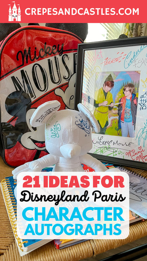 From DIY autograph books to Disney backpacks and even PET accessories, here are 21 ideas for Disney character autographs. Take this with you for epic memories of your Disneyland Paris character meets. Tap to read now... Things To Get Signed At Disney, Disney Autographs Ideas, Disney Characters Signatures Ideas, Disney Character Signing Ideas, Disney Signatures Ideas, Disney Signature Book, Autograph Ideas For Disney, Disney Autograph Book Alternatives, Character Autograph Ideas