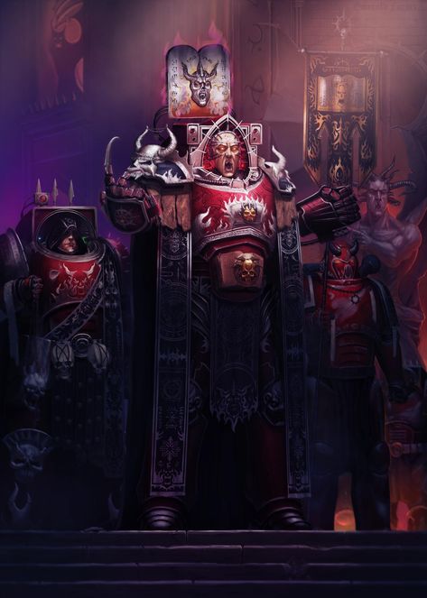 Kor Phaeron The Keeper of the Faith by Ilya ArhPriest 40k Terminator, Keepers Of The Faith, Word Bearers, Chaos Legion, Chaos 40k, 40k Chaos, 40k Art, The Horus Heresy, Warhammer 40k Art