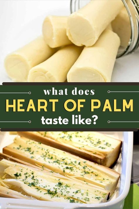 Hart Of Palm Recipes, Heart Of Palms Recipes, Hearts Of Palm Benefits, How To Eat Hearts Of Palm, Palm Of Hearts Recipe, Hearts Of Palm Recipe, Palm Hearts Recipes, Canned Hearts Of Palm Recipes, Recipes With Hearts Of Palm