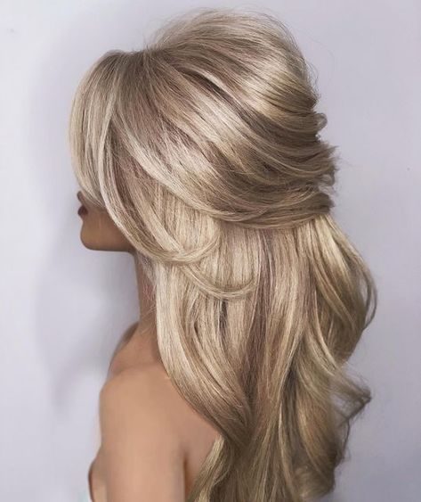 Brigitte Bardot Style, Mother Of The Groom Hairstyles, Half Up Curls, Half Up Half Down Hairstyle, Down Hairstyle, Half Up Wedding Hair, Wedding Hair Half, Prom Hairstyle, Bardot Style