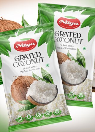 Nitya Grated Coconut - 31/3/2021 Coconut Candy, Dry Coconut, Candy Stickers, Grated Coconut, Coconut Flakes, Coconut, Quick Saves, Design