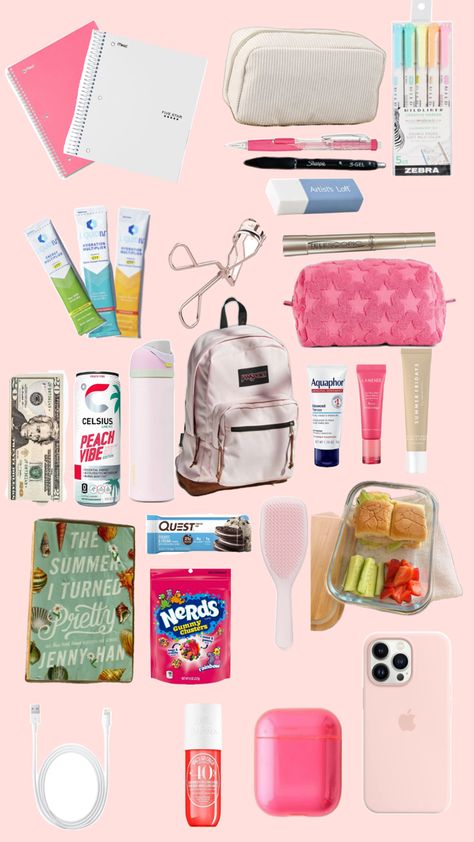 backpack for 24-25 Pack My Backpack With Me, Girly Products, School Backpack Essentials, Backpack Ideas, College Student Hacks, Preppy Gifts, School Bag Essentials, Backpack Essentials, Work Supplies