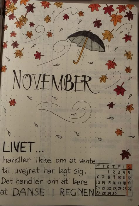 Bullet journal november forside Journal November Ideas, November Journal Page, November Journal Cover, Journal Ideas November, Journal November Cover, Bullet Journal Ideas November, November Bullet Journal Theme, Bullet Journal November Cover, November Journal Ideas