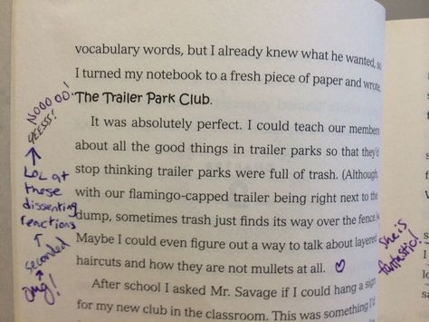 The Margin Project - Designate a group of books for this project where students are encouraged to write in the margins and share their thoughts with others! Book Annotation, Book Things, Trailer Park, Study Inspiration, The Hub, Vocabulary Words, A Book, How Many, Book Worms