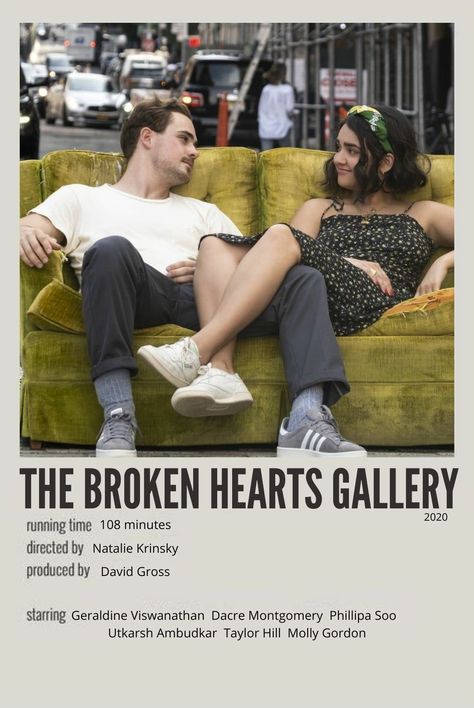 The Broken Hearts Gallery, Geraldine Viswanathan, Minimalistic Polaroid Poster, Utkarsh Ambudkar, Poster Polaroid, Movie Character Posters, Romcom Movies, Movies To Watch Teenagers, Movie Hacks