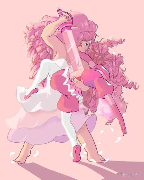 Pink Diamonds Garden Steven Universe, Rose Quartz Steven Universe Icon, Steven Universe The Diamonds, Pink Diamond Fanart, Steven Universe Rose Quartz, Steven Universe Pink Diamond, A Single Pale Rose, Rose Quartz Steven, Rose Quartz Steven Universe