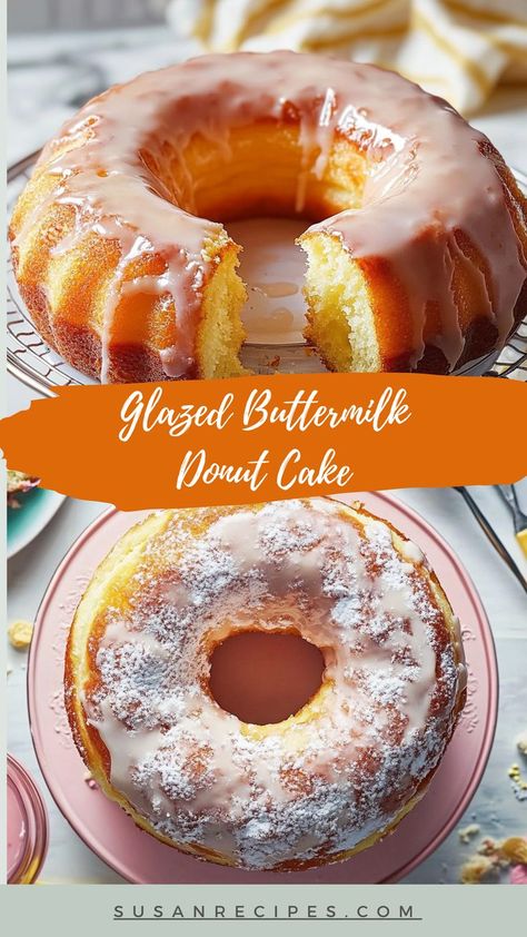 With a perfect glaze and a soft, buttery texture, this buttermilk donut cake is a sweet journey you’ll want to take again and again! 🍰✨ #ButtermilkDelight #GlazedCake #DonutLovers #CakeAddiction #BakingJoy #SweetIndulgence #FluffyPerfection #HomemadeGoodness #CakeObsession #DessertCravings 🍰✨ Buttermilk Donut Cake, Buttermilk Donuts, Baked Cake, Cake Filling, Donut Cake, Family Breakfast, Special Desserts, Cake Fillings, Cake Donuts