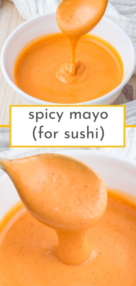 Add a little magic to your meals with this Spicy Mayo, ideal for sushi and much more. It's the perfect balance of creamy and spicy, transforming your sushi rolls, poke bowls, and even your sandwiches into culinary delights. Use it as a dip for a crispy twist or drizzle it over your favorite dishes for an extra kick. This sauce is not just for sushi night; it's a versatile wonder that will become a staple in your kitchen! New York Crunch Roll Sushi Recipe, No Seaweed Sushi Rolls, Homemade Sushi Sauce, Easy Sushi Rolls At Home Without Seaweed, Sandwich Sushi Rolls, Jalapeno Sushi Roll, Spicy Sushi Bowl, Spicy Sauce For Sushi, Sushi Rolls Without Seaweed