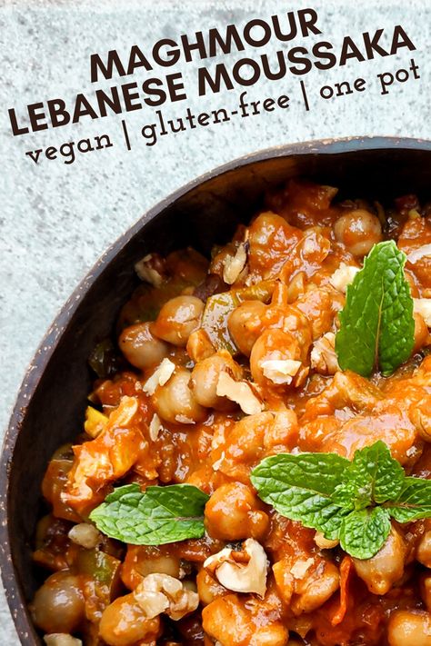 Eggplant Spinach Recipes, Lebanese Chickpea Recipes, Eggplant Recipes Middle Eastern, Vegetarian Middle Eastern Dishes, Vegan Middle Eastern, Lebanese Moussaka, Lebanese Eggplant Recipes, Gluten Free Middle Eastern Recipes, Lebanese Vegan Recipes