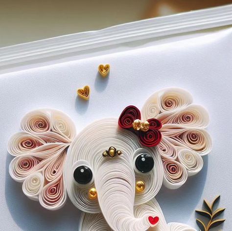 Quilling Animals Easy, Crochet Artwork, Quilling Animals, Art Quilling, Fashion Crochet, Elephant Love, Stickers Cute, Fun Easy Crafts, Craft Handmade