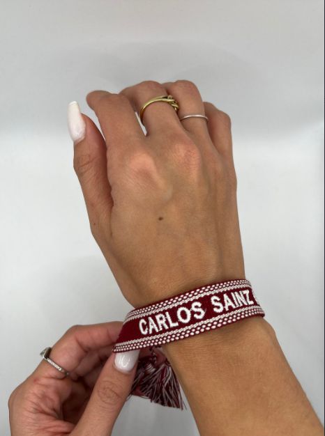 Carlos Sainz Inspired Bracelet #F1 #F1Merch #F1Bracelet #CarlosSainz #SmoothOperator #Ferrari F1 Bracelet, F1 Merch, Embroidered Bracelet, Smooth Operator, Girls Watches, Birthday Wishlist, Love Car, All Things Beauty, Formula One