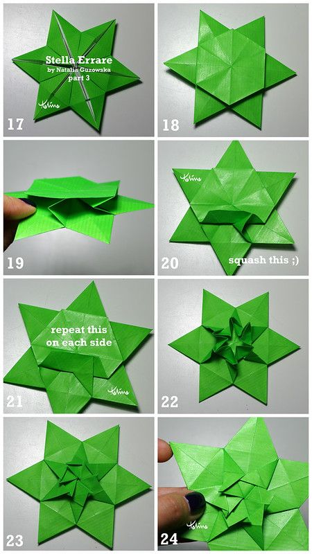 Stella Errare 3 | tutorial part 3 | Natalia Guzowska | Flickr Origami Kutu, Paper Folding Ideas, Origami Flowers Tutorial, Tea Bag Folding, Dollar Origami, Origami Projects, Origami Ball, Origami Diagrams, Origami Bookmark