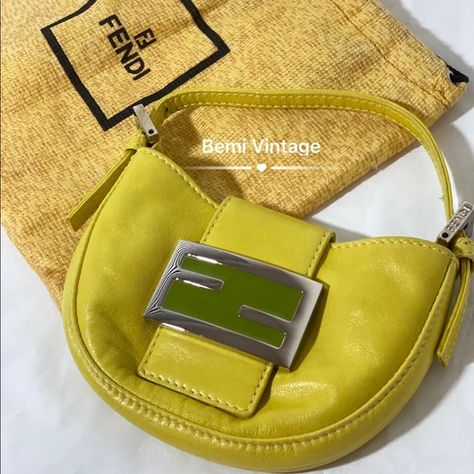 Fendi Mini Bag Fendi Mini Bag, Mini Croissant, Mini Croissants, Fendi Mini, Statement Clutch, Fendi Handbags, Vintage Fendi, Bag Collection, Mini Handbags