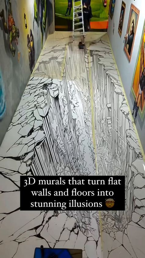 Massimo (@Rainmaker1973) on X 3d Murals, 3d Mural, Wall Painting Techniques, 3d Wall Murals, Murals Street Art, Graffiti Wall, Illusion Art, 3d Wall Art, Art 3d