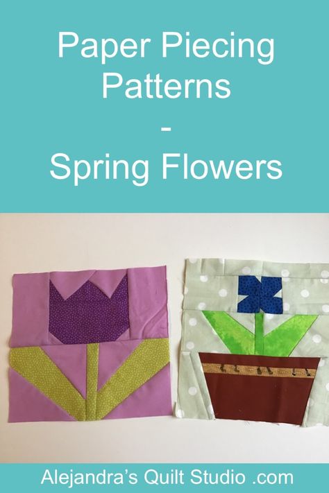 Midnight Garden, Crazy Patchwork, Quilting Studio, Paper Piecing Patterns, Paper Piecing, Spring Flowers, Flower Pots, Paper Flowers, Free Pattern