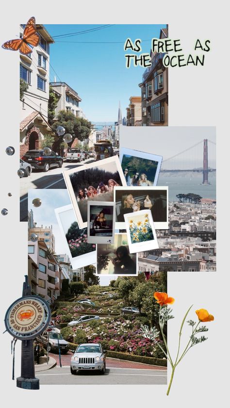 Polaroid Collage Aesthetic, Sanfrancisco Aesthetic, Collage Pinterest, Polaroid Collage, Screensaver Iphone, Film Polaroid, Roller Banner, Moving Images, Dorm Inspo