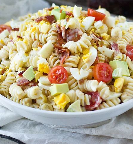 Creamy Cobb Pasta Salad Recipe - Kroger Cobb Pasta Salad, Kroger Recipes, Classic Cobb Salad, Food Recipes For Dinner, Dinner Desserts, Fresh Salad Recipes, Cold Pasta Salad, Salad Dishes, Pasta Salad Recipe