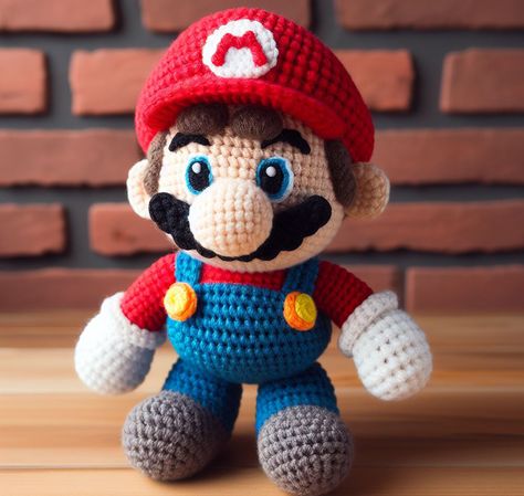 Crochet Super Mario Amigurumi, Super Mario Free Crochet Pattern, Super Mario Crochet Pattern, Super Mario Crochet Patterns Free, Mario Crochet Pattern Free, Super Mario Crochet, Crochet Mario, Nintendo Crochet, Mario Crochet