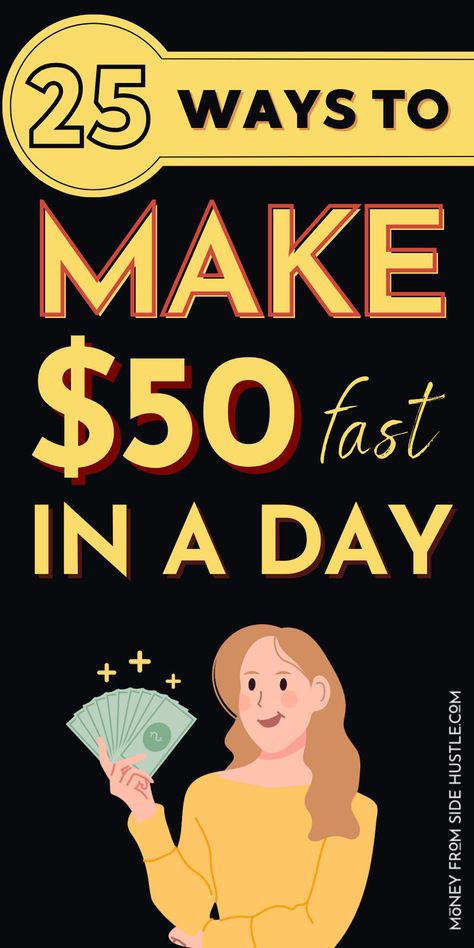 Best Ways To Make $50 Fast In A Day Job Marketing, Grow Social Media, Amazon Jobs, Work At Home Jobs, 50 Dollars, At Home Jobs, Make Quick Money, Earn Money Online Fast, Ways To Get Money