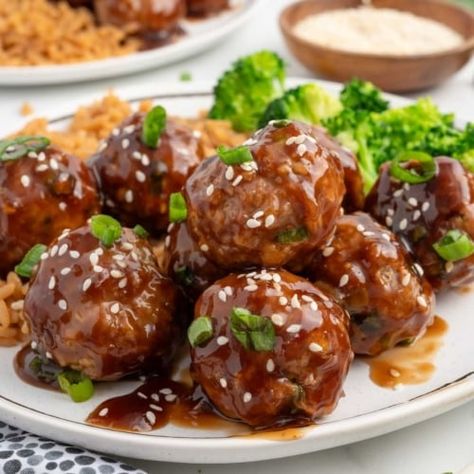 Asian Turkey Meatballs  - Spaceships and Laser Beams Asian Turkey Meatballs, Asian Turkey, Turkey Meatball Recipe, Spaceships And Laser Beams, Cooking With Olive Oil, Turkey Meatballs, Asian Flavors, Nutrition Labels, Hoisin Sauce