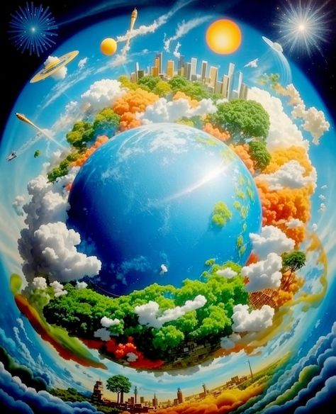 Picture Of The World Earth, Ozone Day Poster Drawing, Drawing On World Earth Day, Protection Of Ozone Layer Poster Drawing, World Ozone Day, Poster On Ozone Day, Earth Day 2024, World Peace Art, Ozone Layer Depletion Poster