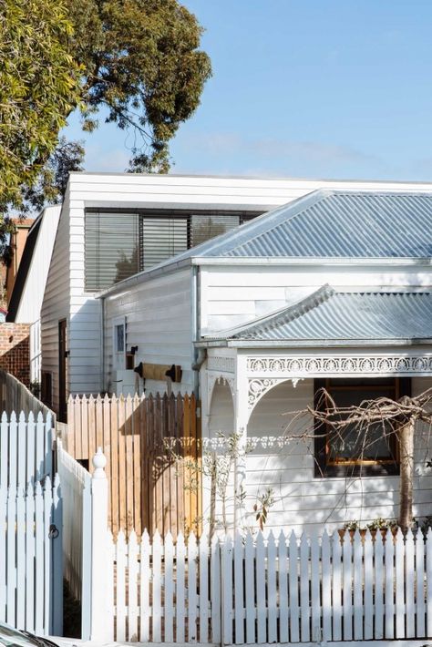 Australian Architecture, Victorian Terrace, Design Studios, Picket Fence, House Extensions, Facade House, Terrace House, Residential Building, Front Garden